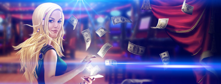 Персонаж казино с деньгами